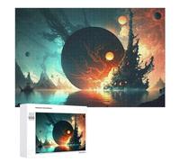 Puzzle pour Adultes 1000 PCS Fantasy Alien Planet Landscape Casse-tête pour Adolescents, Jeu De Réflexion, Course De Vitesse, Cadeaux d'anniversaire Et Originaux 1000 PCS