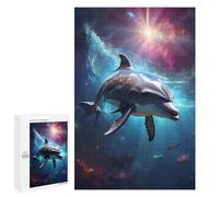 Puzzle pour Adultes 1000 PCS Funny Dolphin in Space Puzzles pour Adolescents Jeux De Société Difficile Difficile Est Idéal comme Cadeau 1000 PCS
