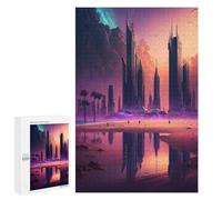 Puzzle pour Adultes 1000 PCS Future City Reflections Puzzle pour Adultes, Jeu De Réflexion, Décoration Murale, Idéal comme Cadeau 1000 PCS