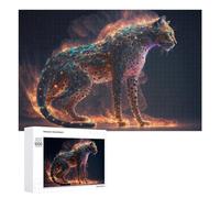 Puzzle pour Adultes 1000 PCS Galactic Leopard Cosmic Artwork Puzzle pour Adultes, Jeu De Réflexion, Cadeau pour Femmes, Activités Amusantes À La Maison, 1000 PCS