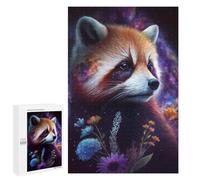 Puzzle pour Adultes 1000 PCS Galactic Red Panda with Flowers -1 Puzzle Décoratif Mural Amusant Et Humoristique pour Une Interaction Parent-Enfant 1000 PCS
