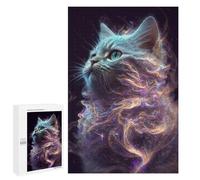 Puzzle pour Adultes 1000 PCS Galaxy Kitten White Cat Puzzle pour Adultes, Jeu De Réflexion, Découpe De Précision, Cadeaux Uniques pour Anniversaire Et Noël 1000 PCS