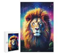 Puzzle pour Adultes 1000 PCS Geometric Lion Puzzles pour Adolescents Jeu Manuel Décoration Intérieure Jeu Stimulant Cadeaux 1000 PCS