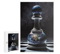 Puzzle pour Adultes 1000 PCS Global Chess Piece Earth Edition Puzzle pour Adultes, Jeu De Réflexion, Cadeau pour Femmes, Activités Amusantes À La Maison, 1000 PCS