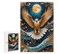 Puzzle pour Adultes 1000 PCS Golden Eagle Moon Kintsugi Puzzle pour Adultes, Jeu Familial, Découpe De Précision, Cadeaux Uniques pour Anniversaires Et Noël 1000 PCS