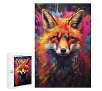 Puzzle pour Adultes 1000 PCS Graffiti Splatter Fox Wall Puzzle pour Adultes - Jouet Anti-Stress - Décoration Intérieure - Cadeaux Uniques pour Anniversaire Et Noël 1000 PCS