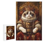 Puzzle pour Adultes 1000 PCS Grumpy Cat King Puzzle pour Adultes, Jeu Familial, Découpe De Précision, Cadeaux Uniques pour Anniversaires Et Noël 1000 PCS