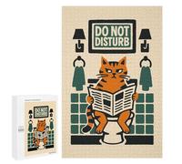 Puzzle pour Adultes 1000 PCS Grumpy Cat Reading Newspaper on Toilet Puzzle Décoratif Mural Amusant Et Humoristique pour Une Interaction Parent-Enfant 1000 PCS