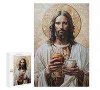 Puzzle pour Adultes 1000 PCS Jesus with Bread and Chalice Puzzles pour Adolescents Jeu Manuel Décoration Intérieure Jeu Stimulant Cadeaux 1000 PCS