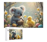 Puzzle pour Adultes 1000 PCS Koala and Chick with Easter Eggs Puzzles pour Adolescents, Jouet, Décoration Murale, Motif À Assembler, Interaction Parent-Enfant 1000 PCS