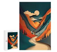 Puzzle pour Adultes 1000 PCS Layered Mountain Landscape with Winding Road Puzzle pour Adultes, Jeu De Réflexion, Découpe De Précision, Cadeaux Uniques pour Anniversaire Et Noël 1000 PCS