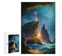 Puzzle pour Adultes 1000 PCS Lighthouse Ocean Cliff Puzzle pour Adultes Jeux Relaxants pour S'amuser en Famille Jeu Stimulant Cadeaux 1000 PCS