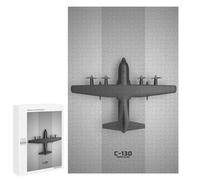 Puzzle pour Adultes 1000 PCS Lockheed C130 Hercules Puzzle pour Adultes Jeux Relaxants pour S'amuser en Famille Jeu Stimulant Cadeaux 1000 PCS