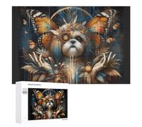 Puzzle pour Adultes 1000 PCS Magical Butterfly Dog Artwork Puzzles pour Adolescents, Jouet, Décoration Murale, Motif À Assembler, Interaction Parent-Enfant 1000 PCS