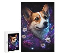 Puzzle pour Adultes 1000 PCS Magical Corgi with Flowers -2 Puzzle Décoratif Mural Amusant Et Humoristique pour Une Interaction Parent-Enfant 1000 PCS