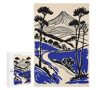 Puzzle pour Adultes 1000 PCS Minimalist Landscape with Mountain and Trees Puzzle pour Adultes Jeu Familial Découpe De Précision Activités Amusantes À La Maison 1000 PCS