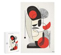 Puzzle pour Adultes 1000 PCS Modern Abstract Face - Geometric Minimalist Wall Art Puzzles pour Adultes Jeu Manuel pour Améliorer La Mémoire Cadeaux Uniques pour Un Anniversaire Et Noël 1000 PCS