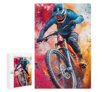 Puzzle pour Adultes 1000 PCS Mountain Biker in Action Puzzle pour Adultes Jeux Relaxants pour S'amuser en Famille Jeu Stimulant Cadeaux 1000 PCS