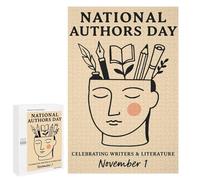 Puzzle pour Adultes 1000 PCS 'National Authors Day Illustration Jeux De Puzzle Relaxants Décoration Parfaite Cadeaux Uniques pour Anniversaire Et Noël 1000 PCS