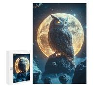 Puzzle pour Adultes 1000 PCS Owl on A Moonlit Rock Puzzles pour Adolescents Jeu Manuel Décoration Intérieure Jeu Stimulant Cadeaux 1000 PCS