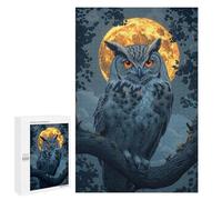 Puzzle pour Adultes 1000 PCS Owl Under Full Moon Puzzles pour Adolescents Jeux Relaxants Cadeaux pour Femmes Cadeaux Uniques pour Anniversaire Et Noël 1000 PCS