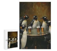 Puzzle pour Adultes 1000 PCS Penguins Beer in A Tavern Puzzles pour Adolescents Jeu Manuel Décoration Intérieure Jeu Stimulant Cadeaux 1000 PCS
