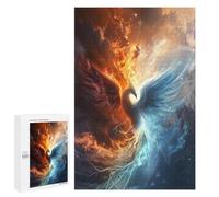 Puzzle pour Adultes 1000 PCS Phoenix Rising Fire & Ice Artwork Puzzles pour Adultes Course De Vitesse Manuelle Activité Parent-Enfant, pour Toute La Famille 1000 PCS