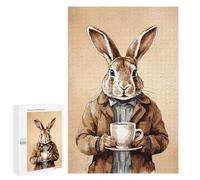 Puzzle Pour Adultes 1000 PCS Puzzle Lapin Animals Coffee Puzzle Pour Adultes Jeux Pour Familles Difficiles Une excellente Idée Comme Cadeau Pour Toute La Famille 1000 PCS