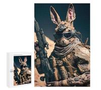 Puzzle pour Adultes 1000 PCS Rabbit Soldier in Desert Gear Puzzles pour Adolescents, Jouet, Décoration Murale, Motif À Assembler, Interaction Parent-Enfant 1000 PCS