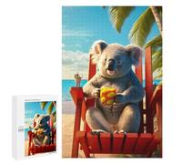 Puzzle pour Adultes 1000 PCS Raccoon Healing The Beach Puzzles pour Adolescents Jeux De Société Difficile Difficile Est Idéal comme Cadeau 1000 PCS