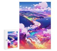 Puzzle pour Adultes 1000 PCS Rainbow Bridge Over Clouds Puzzles pour Adolescents, Jouet, Décoration Murale, Motif À Assembler, Interaction Parent-Enfant 1000 PCS