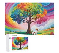 Puzzle pour Adultes 1000 PCS Rainbow Tree Garden Scene Puzzle pour Adultes, Jeu De Réflexion, Cadeau pour Femmes, Activités Amusantes À La Maison, 1000 PCS