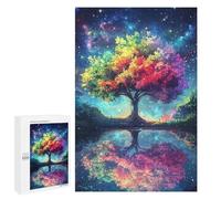 Puzzle pour Adultes 1000 PCS Rainbow Tree Night Sky Puzzle pour Adultes, Jeu Manuel, Décoration Murale, Cadeau d'anniversaire Et Cadeau Unique 1000 PCS