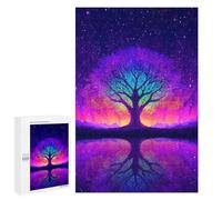 Puzzle pour Adultes 1000 PCS Rainbow Tree Reflections Puzzles pour Adultes Course De Vitesse Manuelle Activité Parent-Enfant, pour Toute La Famille 1000 PCS
