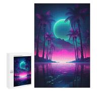 Puzzle pour Adultes 1000 PCS Retro Synthwave Oasis Puzzles pour Adolescents Jeux De Société Difficile Difficile Est Idéal comme Cadeau 1000 PCS