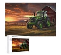 Puzzle pour Adultes 1000 PCS Rustic Farm Scene with Tractor at Sunset Puzzles pour Adolescents, Jouet, Décoration Murale, Motif À Assembler, Interaction Parent-Enfant 1000 PCS