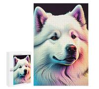 Puzzle pour Adultes 1000 PCS Samoyed Dog Animal Puzzles pour Adolescents Jeux De Société Difficile Difficile Est Idéal comme Cadeau 1000 PCS
