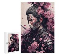 Puzzle pour Adultes 1000 PCS Samurai Warrior with Cherry Blossoms-2 Puzzles pour Adultes, Amusants Et Humoristiques, Parfaits comme Cadeau d'anniversaire Ou De Noël 1000 PCS