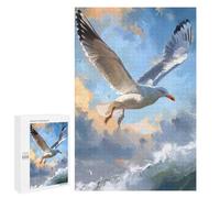 Puzzle pour Adultes 1000 PCS Seagull Soaring Over Ocean Waves Puzzle pour Adultes, Jeu De Réflexion, Décoration Murale, Idéal comme Cadeau 1000 PCS