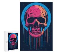 Puzzle pour Adultes 1000 PCS Skull Retro Halloween Puzzle pour Adultes Jeux Relaxants pour S'amuser en Famille Jeu Stimulant Cadeaux 1000 PCS