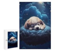Puzzle pour Adultes 1000 PCS Sleeping Puppy in Clouds -2 Puzzles pour Adolescents, Jouet, Décoration Murale, Motif À Assembler, Interaction Parent-Enfant 1000 PCS