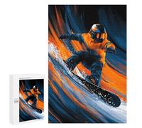 Puzzle pour Adultes 1000 PCS Snowboarding Adventure in Orange Puzzles pour Adolescents Découpe De Précision pour Anniversaire, Noël Jouet Jeu Intellectuel 1000 PCS