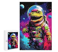 Puzzle pour Adultes 1000 PCS Space Dinosaur Astronaut Art Print-4 Puzzles pour Adolescents Découpe De Précision pour Anniversaire, Noël Jouet Jeu Intellectuel 1000 PCS