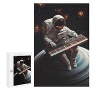 Puzzle pour Adultes 1000 PCS Space Musician Astronaut Playing Keyboard in Orbit Puzzles pour Adultes Cadeau d'anniversaire Jeu D'interaction Parent-Enfant Jeu Intellectuel 1000 PCS