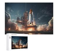 Puzzle pour Adultes 1000 PCS Space Shuttle Launch Puzzles pour Adolescents, Jouet, Décoration Murale, Motif À Assembler, Interaction Parent-Enfant 1000 PCS