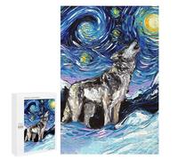 Puzzle pour Adultes 1000 PCS Starry Night Wolf Puzzle pour Adultes - Jouet Anti-Stress - Décoration Intérieure - Cadeaux Uniques pour Anniversaire Et Noël 1000 PCS