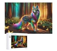 Puzzle pour Adultes 1000 PCS Steampunk Wolf in Enchanted Forest Puzzle pour Adultes, Jeu De Réflexion, Cadeau pour Femmes, Activités Amusantes À La Maison, 1000 PCS