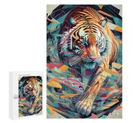 Puzzle pour Adultes 1000 PCS The Powerful Tiger Puzzles pour Adolescents Jeu Manuel Décoration Intérieure Jeu Stimulant Cadeaux 1000 PCS