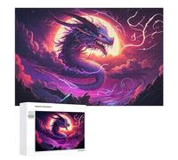 Puzzle pour Adultes 1000 PCS Thundering Purple Dragon Sky Puzzles pour Adolescents Jeux De Société Difficile Difficile Est Idéal comme Cadeau 1000 PCS