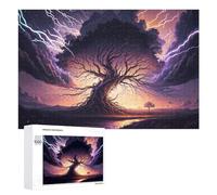 Puzzle pour Adultes 1000 PCS Thunderstorm Tree Landscape Puzzles pour Adolescents Jeux De Société Difficile Difficile Est Idéal comme Cadeau 1000 PCS